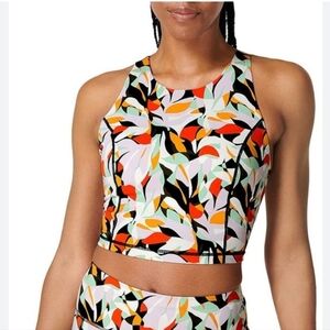 NWT Sweaty Betty | Power High Neck Tank in Green Frond Print